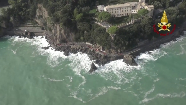 Rapallo, conseguenze mareggiata viste dall&#039;alto con il drone